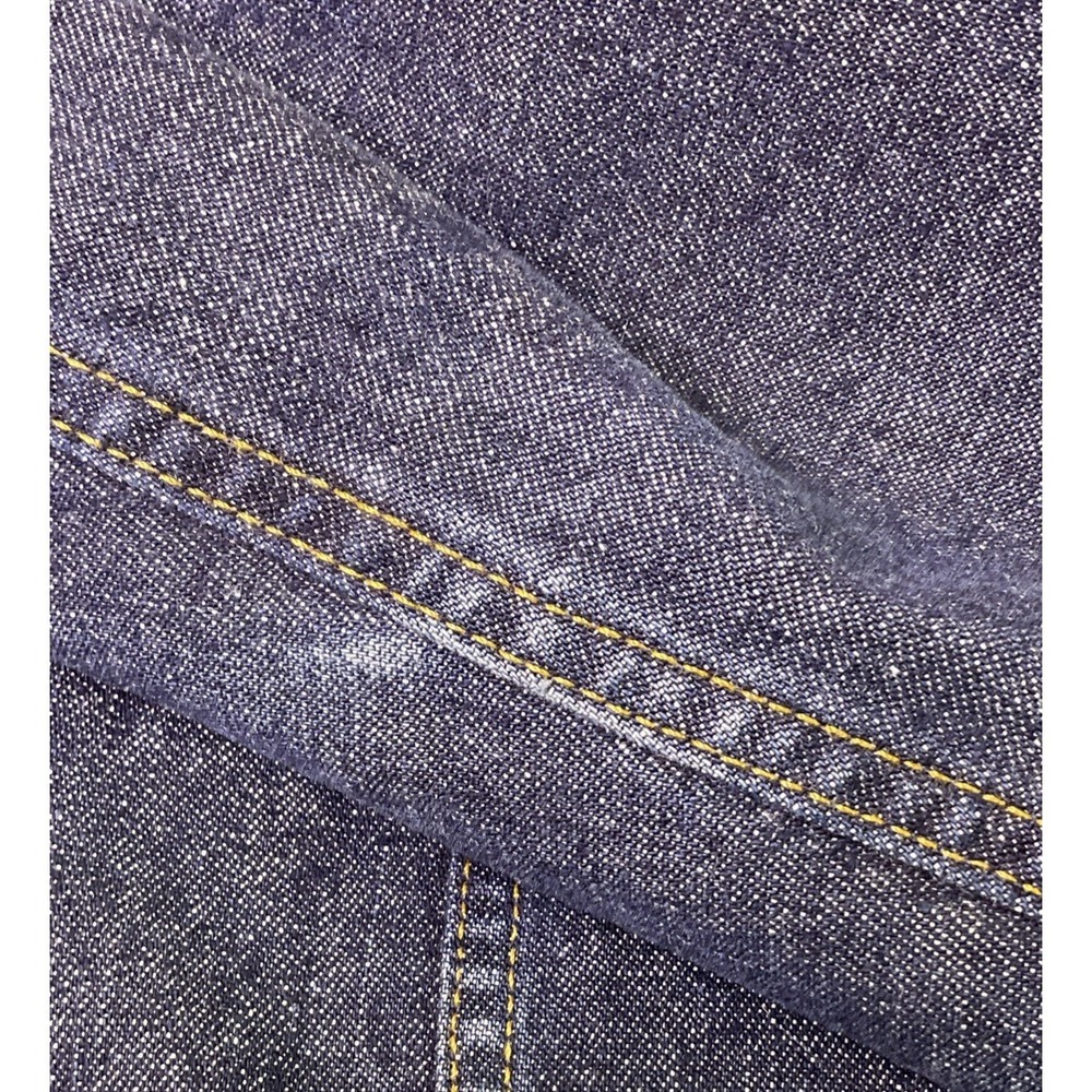 Polo Ralph Lauren Mens Denim Trucker Jacket Dark Wash Distressed Blue XL - Picture 15 of 16